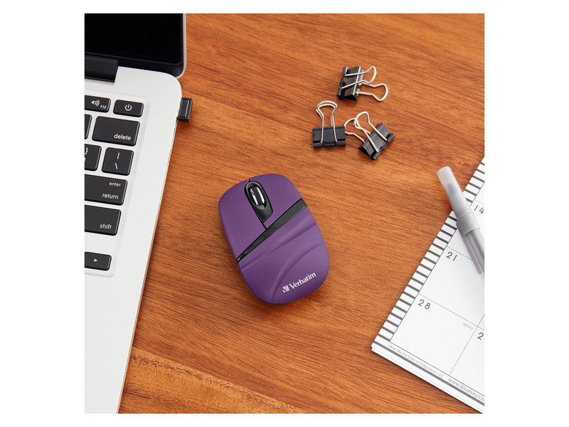 Verbatim Wireless Mini Travel Mouse, Commuter Series - Purple