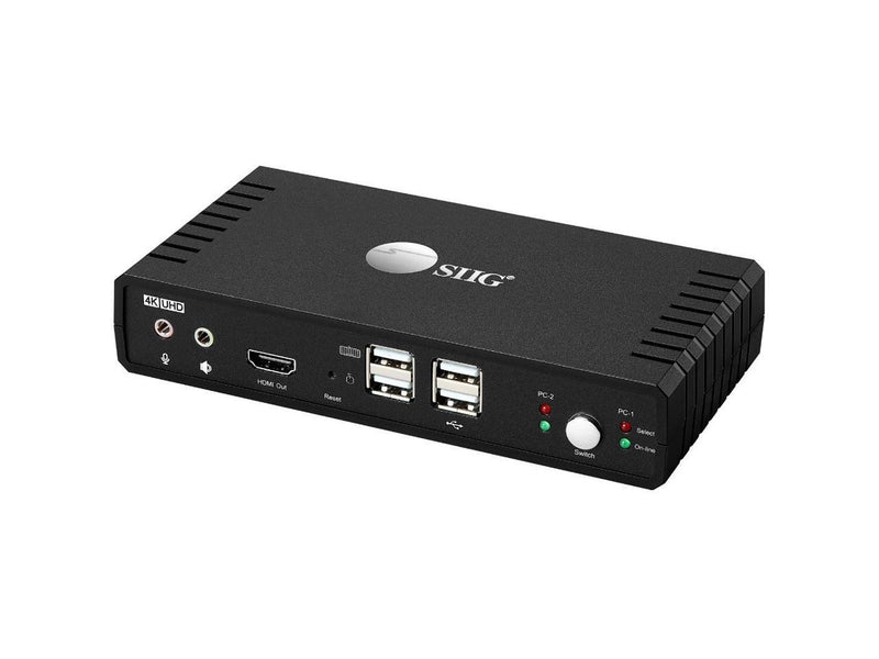 SIIG 2 Port 4K HDMI 2.0 Video Console KVM Switch with USB 2.0 - EDID Bypass