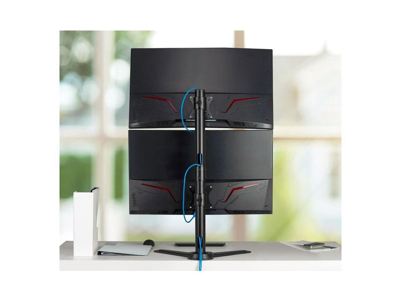 Freestanding Adjusting Vertical Dual Monitor Steel Stand 17" to 32" - 75x75