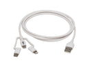 Tripp Lite 4ft Safe-IT Universal USB-A to Lightning USB Micro-B and USB-C Cable