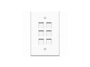 4XEM 6 Outlet RJ45 Wall Plate/ Face Plate White