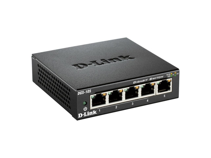 D-Link DGS-105 Ethernet Switch - 5 Ports - 2 Layer Supported - 3.10 W Power