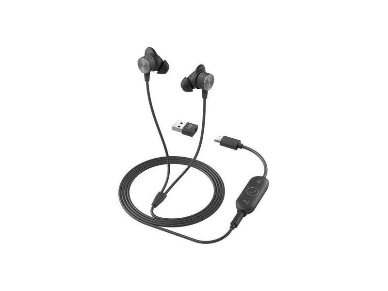 Logitech Graphite 981-001012 Zone Wired Earbuds - Graphite