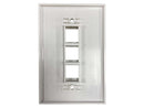 Tripp Lite Safe-IT 3-Port Single-Gang Keystone Plate Ivory Matte N042AB003IVM