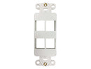 Tripp Lite Safe-IT 4-Port Antibacterial Wall-Mount Insert Decora Vertical Ivory