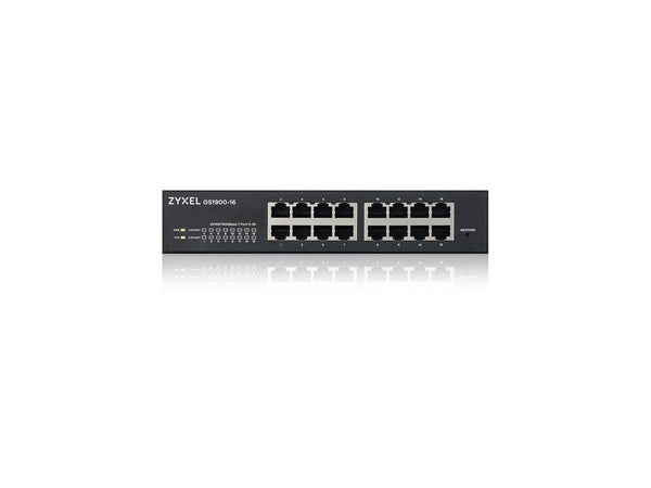 ZyXEL 16-Port Gigabit Smart Managed Switch, Fanless, GS1900-16 Rev 03F