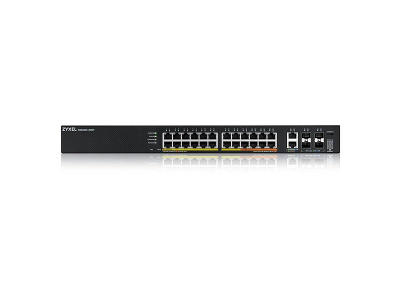 ZYXEL 24-port GbE L3 Access PoE+ Switch with 6 10G Uplink 400 W XGS222030HP