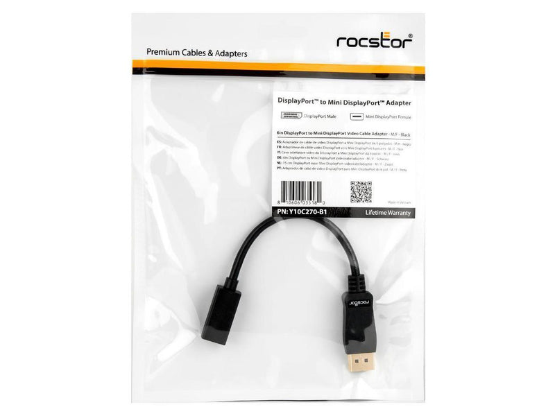 ROCSTOR 6FT HMDI TO VGA CABLE M/M SUPPORTS 1920X1080 RES - BLACK