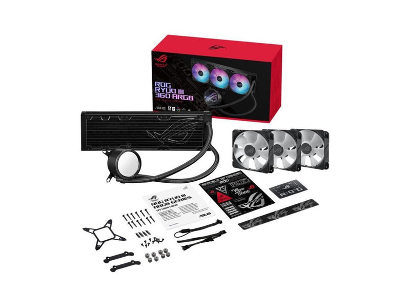 ASUS ROG RYUO III 360 ARGB AIO Liquid CPU Cooler 360mm Radiator, Asetek 8th gen