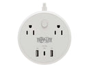 Tripp Lite Safe-IT 57W 2-Outlet Surge Protector - 5-15R Outlets, 3 USB Ports, 8