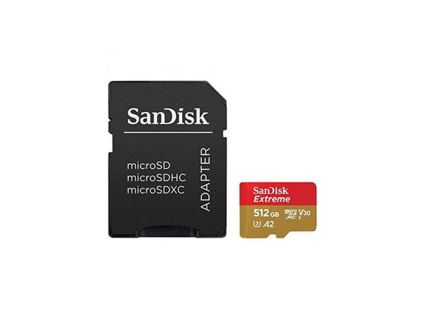 SanDisk Extreme 512 GB Class 3/UHS-I (U3) V30 microSDXC - 190 MB/s Read - 130