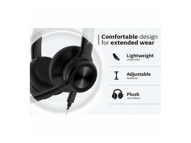 CODi CLARO Wired Stereo Dual Ear Headset w/ AI ENC Microphone - Stereo - USB