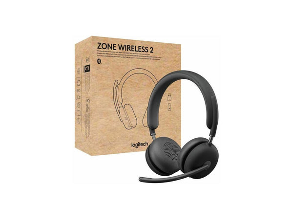 Logitech Zone Wireless 2 Headset - Wireless - Bluetooth - 164 ft - 20 Hz - 20