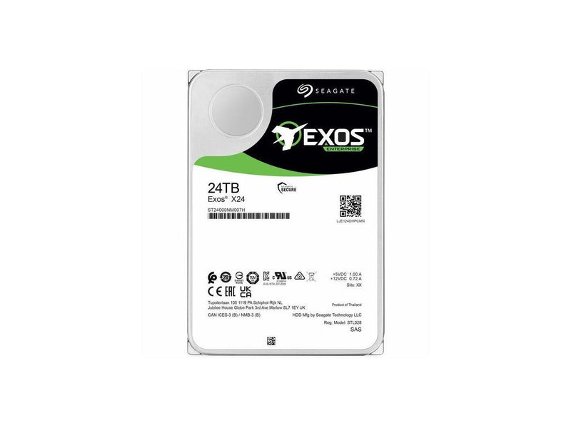 Seagate Exos X24 ST24000NM007H 24 TB Hard Drive - 3.5" Internal - SAS (12Gb/s