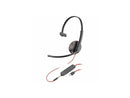 Poly Blackwire 3215 Monaural USB-C Headset + 3.5mm Plug + USB-C/A Adapter -