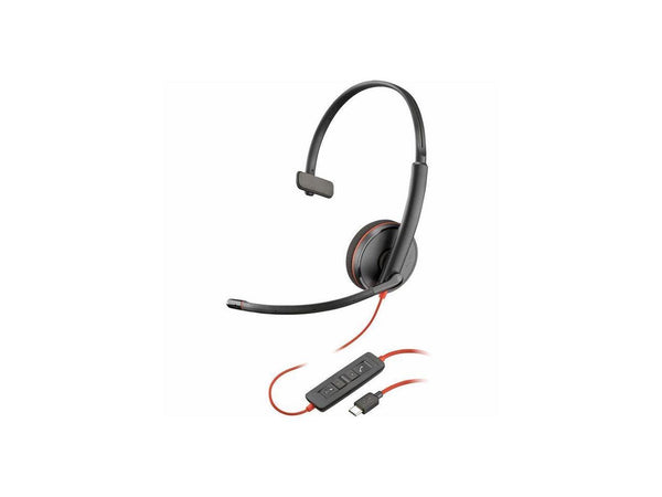 Poly Blackwire 3210 Monaural USB-C Headset +USBC/A Adapter - Mono - USB Type C,