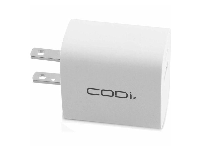 Codi A01102 White 20W Dual Port Wall Charger, USB-C and USB-A Outputs