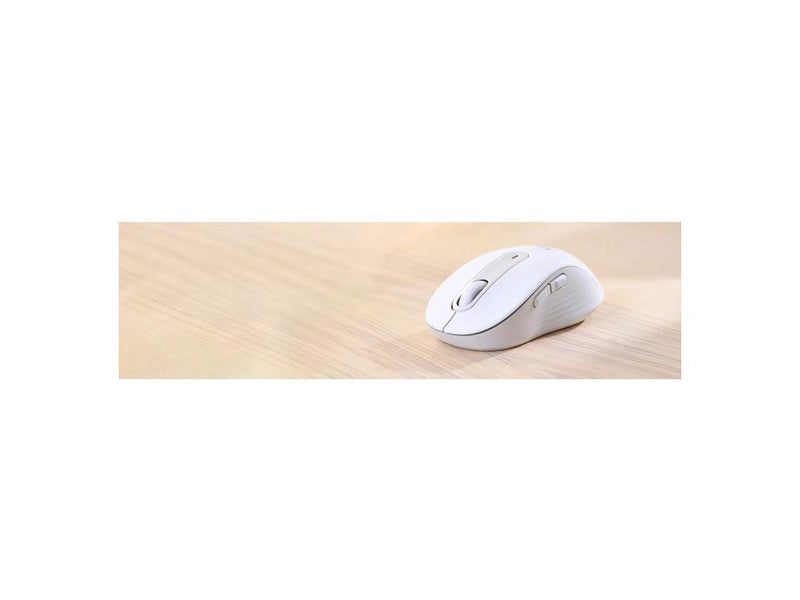 Logitech Signature M650 Mouse - Optical - Wireless - Bluetooth - Raw White - USB