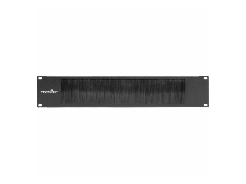 Rocstor Universal Rack Mount Brush Panel 1U & 2U – Rack Cable Management – Black