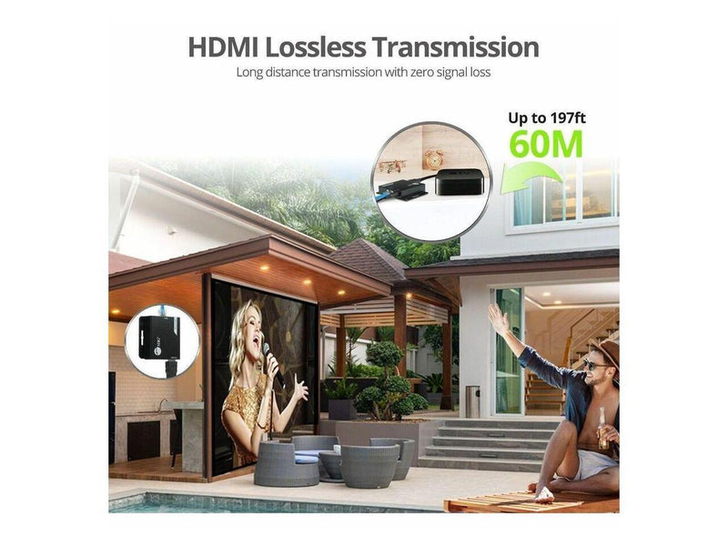 SIIG HDMI Over Cat6 Extender - 60m - 1080p - PoC - Metal Housing - HDMI Over