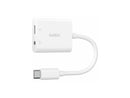 Belkin RockStar 3.5mm Audio + USB-C Charge Adapter - Mini-phone/USB-C Audio/Data
