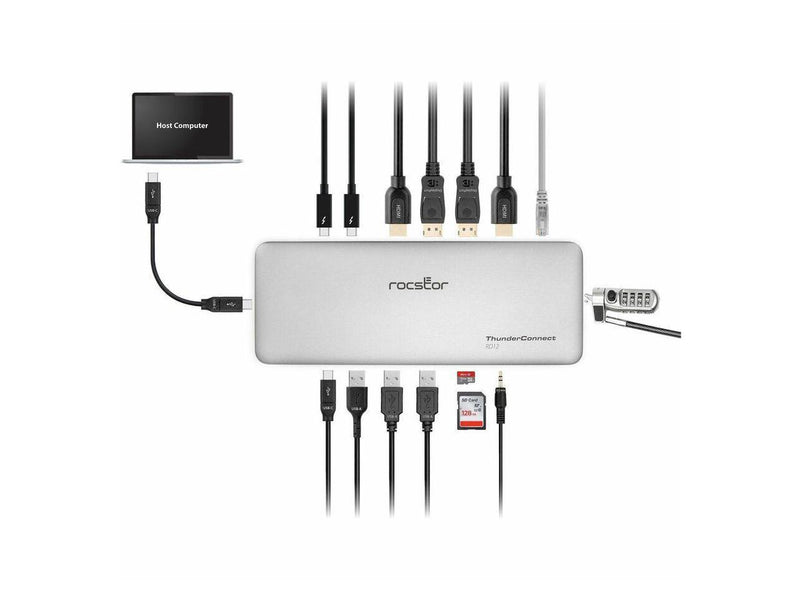 Rocstor ThunderConnect RD12 Thunderbolt 4 Multi-Display Docking Station -