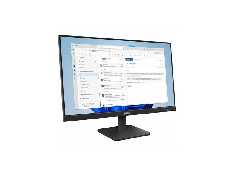Lenovo ThinkVision S24-4e 24" Class Full HD LED Monitor - 16:9 - Raven Black -