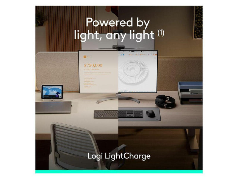 Logitech Signature Slim Solar+ K980 for Business, Wireless Keyboard, Quiet