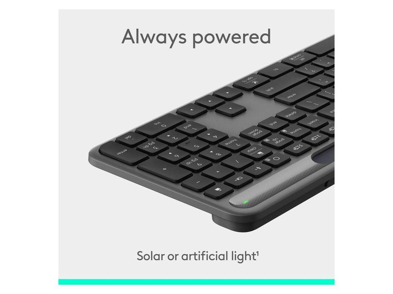 Logitech Signature Slim Solar+ Wireless Bluetooth Keyboard Graphite 920013755