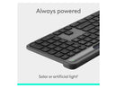 Logitech Signature Slim Solar+ keyboard for Mac, solar and artificial light