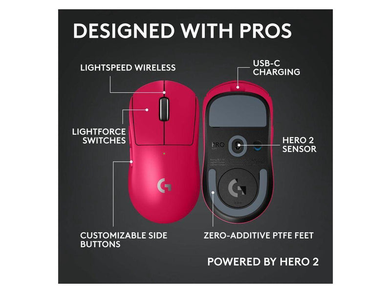 Logitech G PRO X SUPERLIGHT 2c wireless gaming mouse, 51 g pro-grade compact