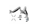 SIIG Dual 43" Mechanical Spring Monitor Arm Desk Mount- Gray - Fits 17"- 43"