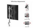 SIIG Dual 38" Stack Monitor Pole Mount - Gray - Fits 13-38" Screens, up to 26.5