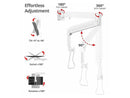 SIIG Medical Grade Single 32 inch Monitor Long Arm Wall Mount 17.6 lbs-White -