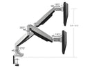 SIIG CE-MT2E12-S1 High Premium Aluminum Gas Spring Desk Mount - Dual Monitor,