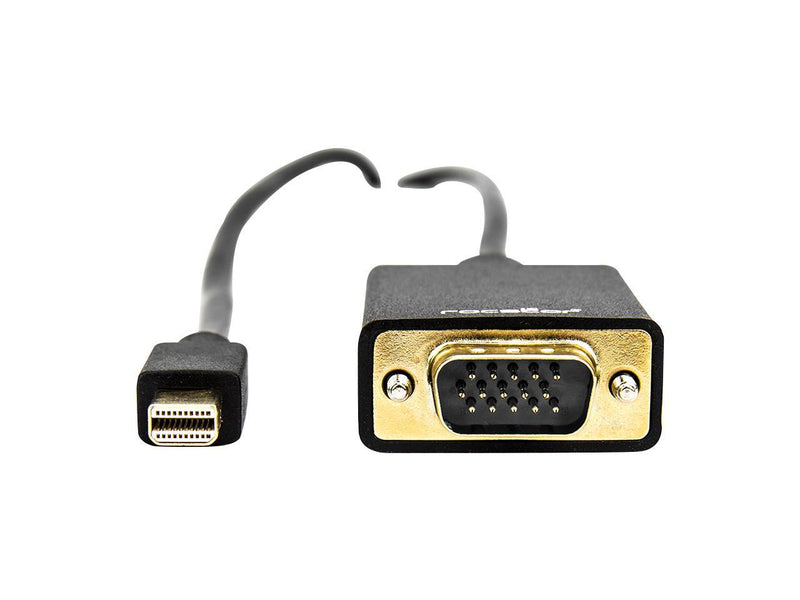 Rocstor Y10C163-B1 6Ft Mini Displayport To Vga M/M Hd-15 Male Cable Gold Plated