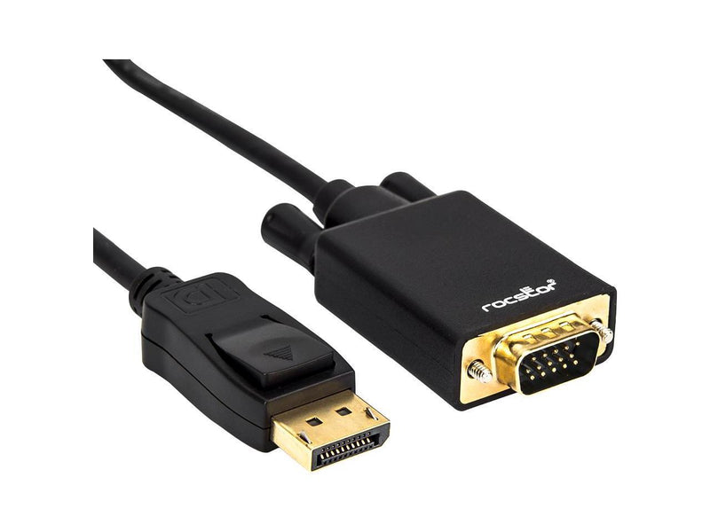 Rocstor Y10A172-B1 6Ft DisplayPort to VGA M/M Cable Supports 1080P 60HZ