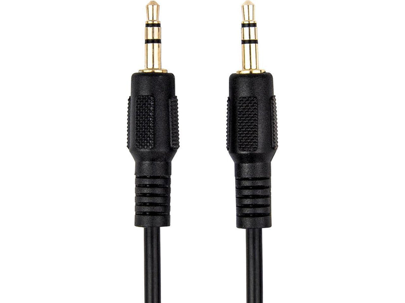 Rocstor Y10C190-B1 10Ft Slim 3.5Mm Stereo Cable Male To Male Gold Plated Black