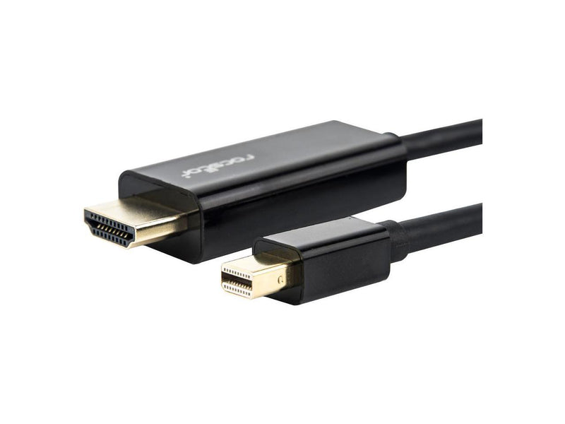 Rocstor Y10C195-B1 3Ft Mini Displayport To Hdmi M/M 4Kx2K 30Hz Cable Black