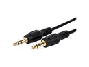 Rocstor Y10C188-B1 3Ft Slim 3.5Mm Stereo Cable Male To Male Gold Plated Black