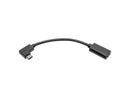 Tripp Lite USB C to USB-A Cable Right Angle 3.1 5 Gbps USB Type C M/F 6in