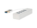 Rocstor 6" Portable 4 Port SuperSpeed Mini USB 3.0 Hub - Aluminum Silver