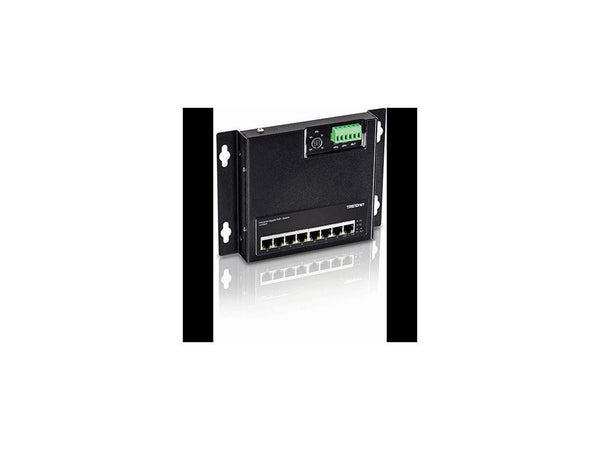 TRENDnet 8-Port Industrial Gigabit Poe+ Wall-Mounted Front Access Switch, 8X