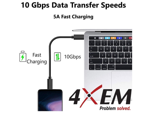 4Xem Usb-C To Usb-C Cable M/M Usb 3.1 Gen 2 10Gbps 3Ft Black