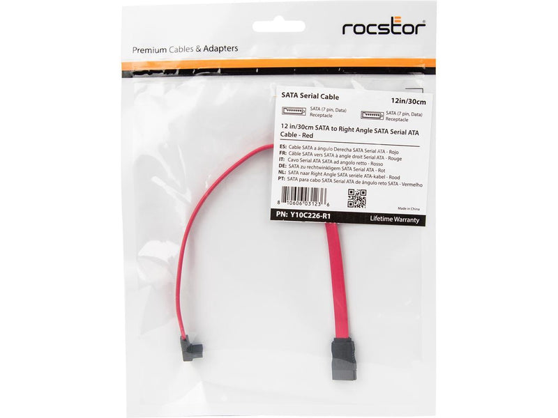Rocstor Premium 12" SATA to Right Angle 12" Right Y10C226R1
