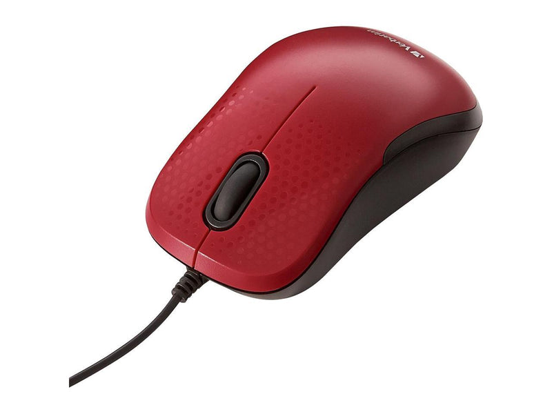 Verbatim Silent Corded Optical Mouse - Red