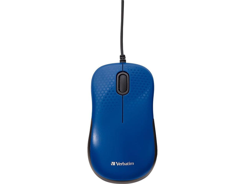 Verbatim Silent Corded Optical Mouse - Blue