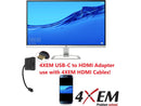 4Xem Usb-C To Hdmi Adapter-Black 10 Inch