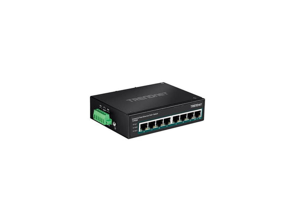 TRENDnet 8-Port Industrial Fast Ethernet PoE+ DIN-Rail Switch,TI-PE80,8 x Fast