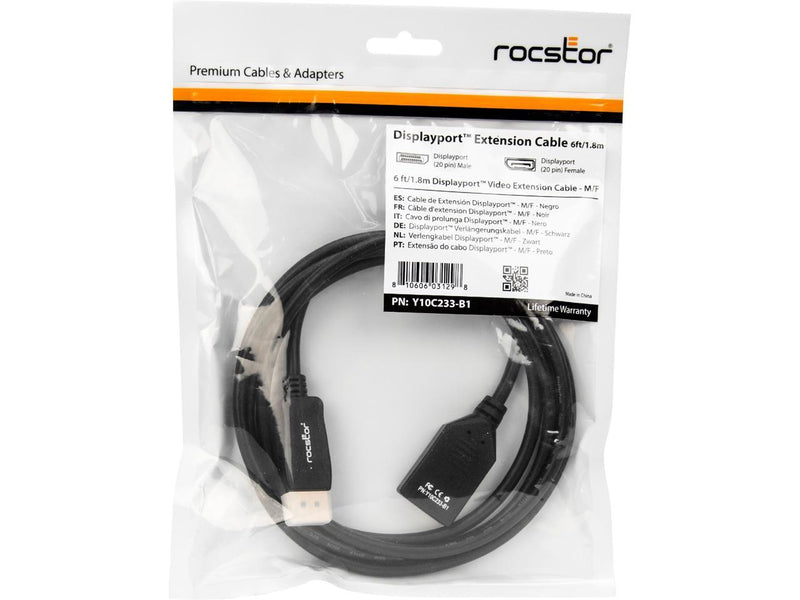 Rocstor 6ft DisplayPort Video Extension Cable